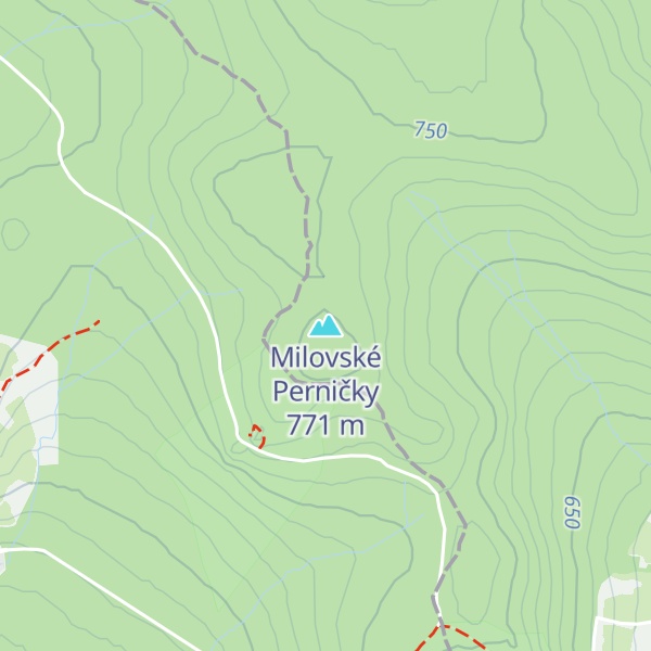 Map of Milovské Perničky