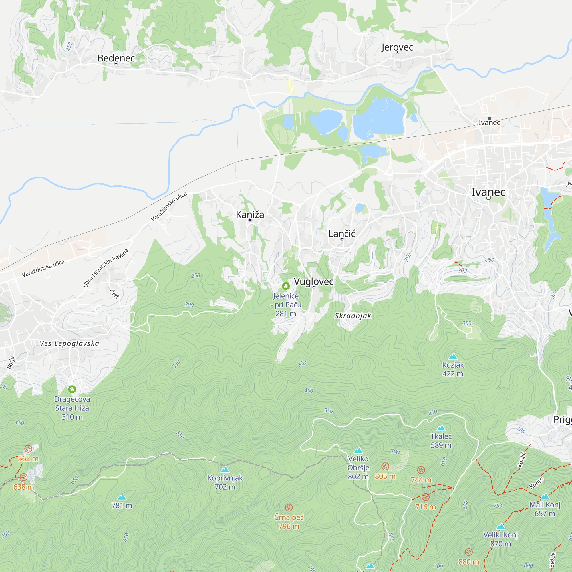 Jelenice - pri Paču map