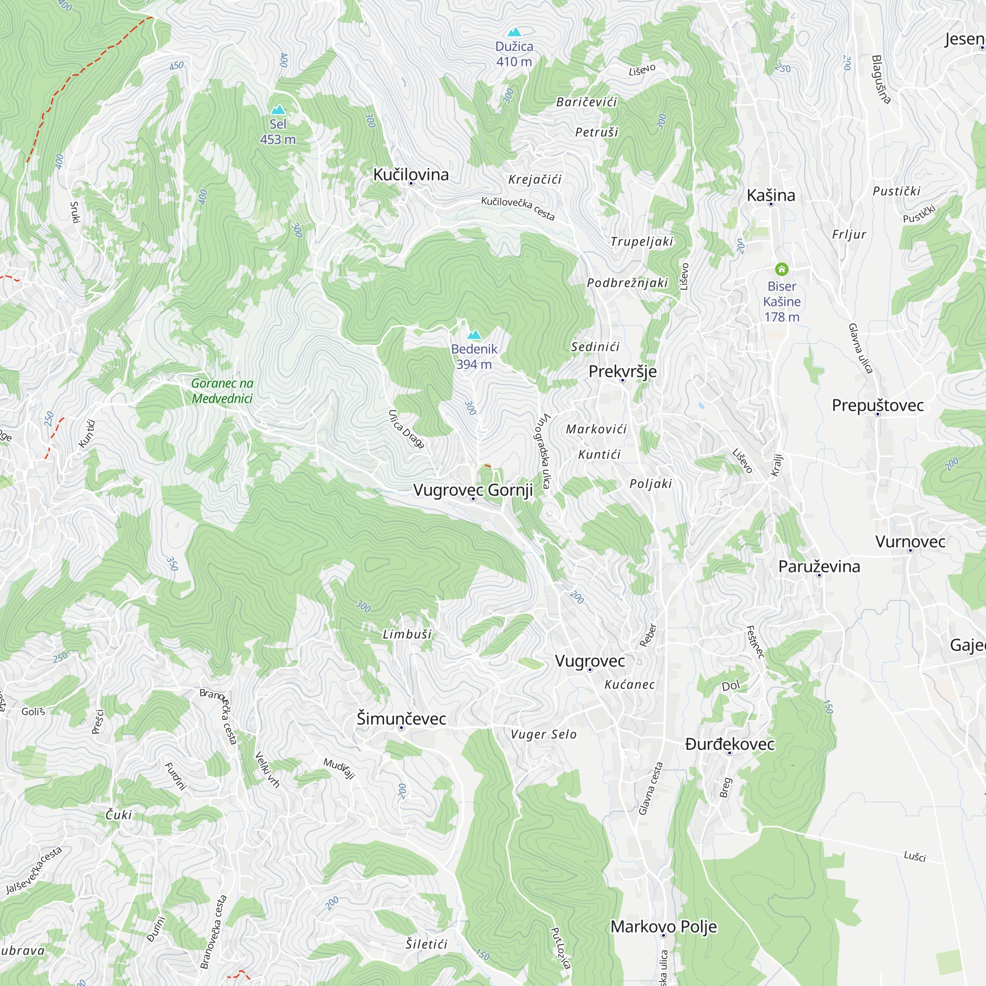 Planinarski dom Vugrovec map