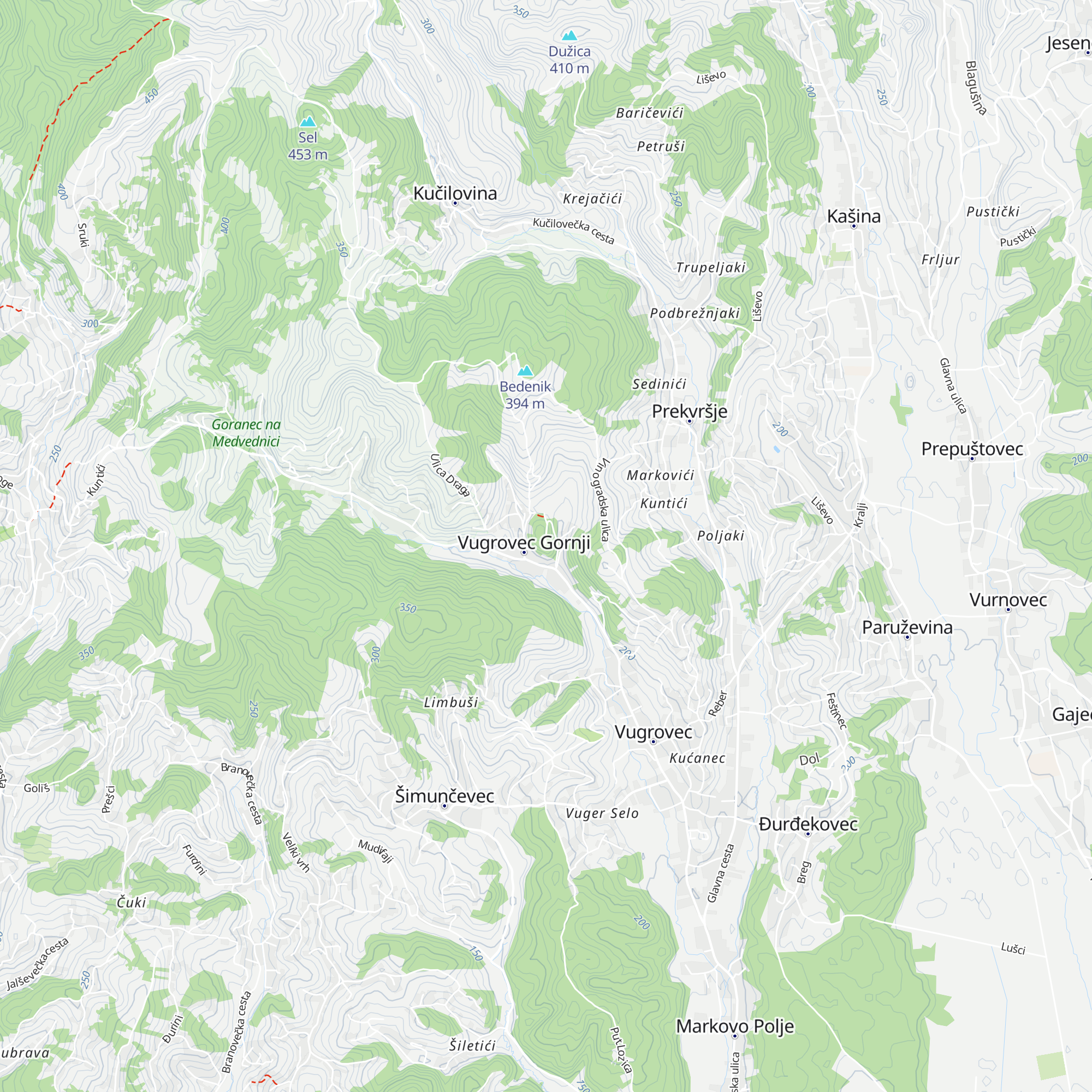 Planinarski dom Vugrovec map