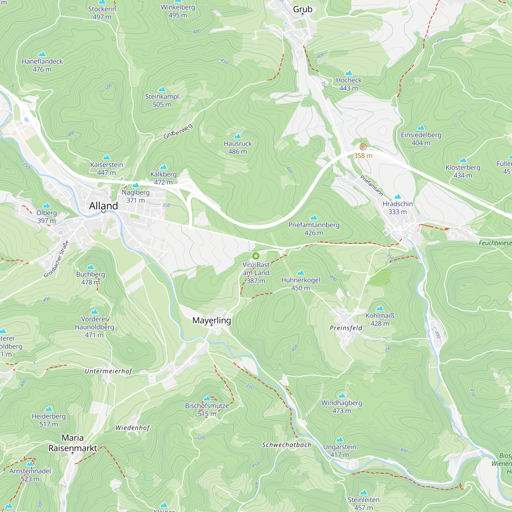 VinziRast am Land map