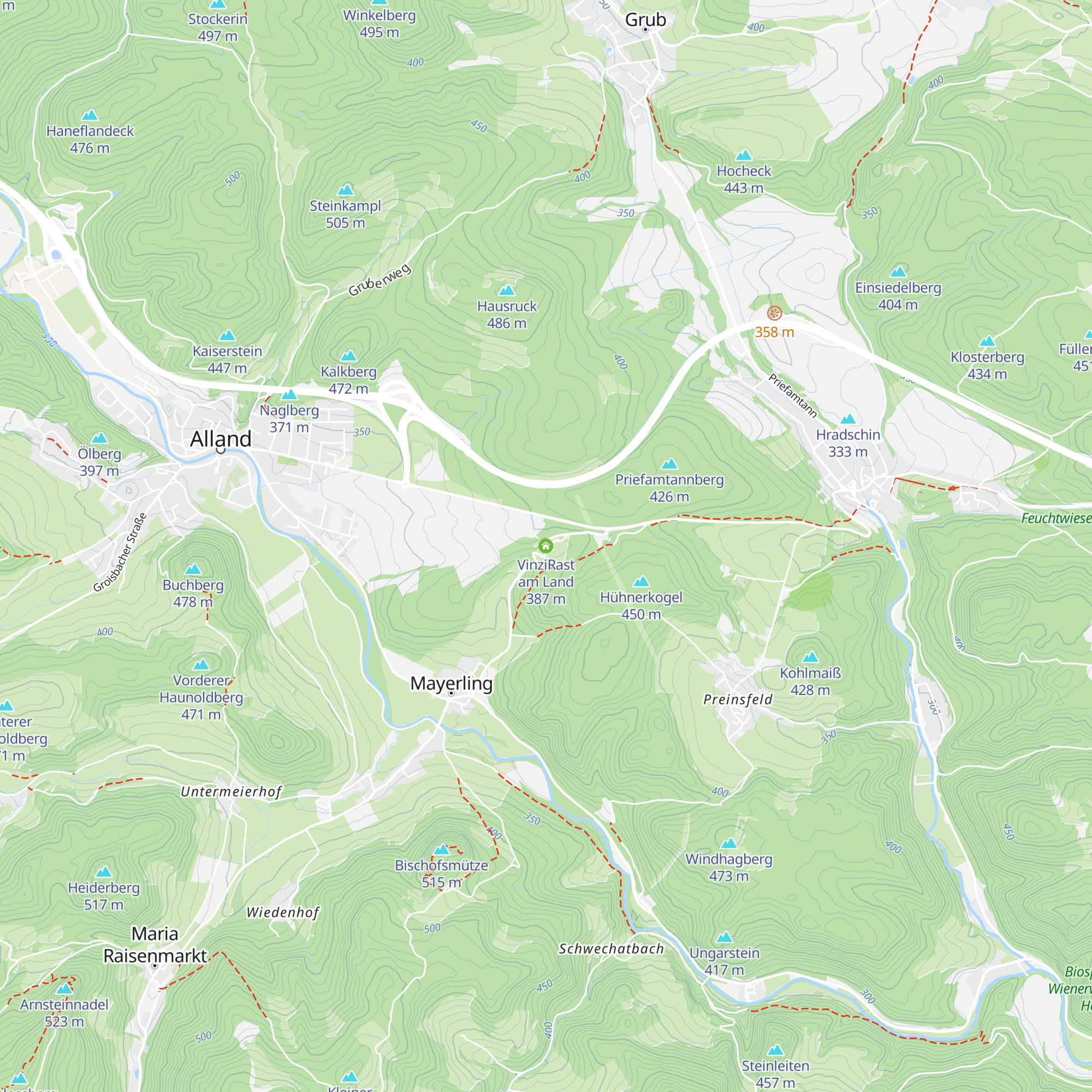 VinziRast am Land map