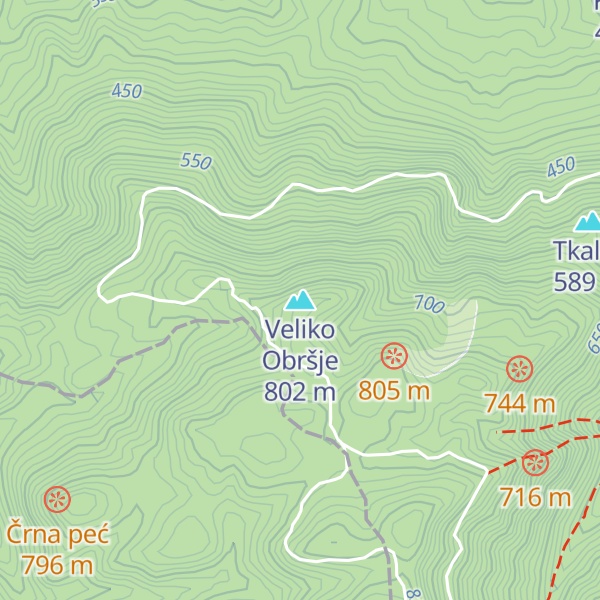 Map of Veliko Obršje