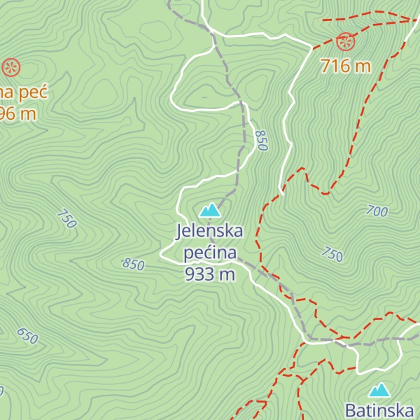 Map of Jelenska pećina