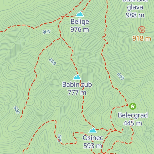 Map of Babin zub