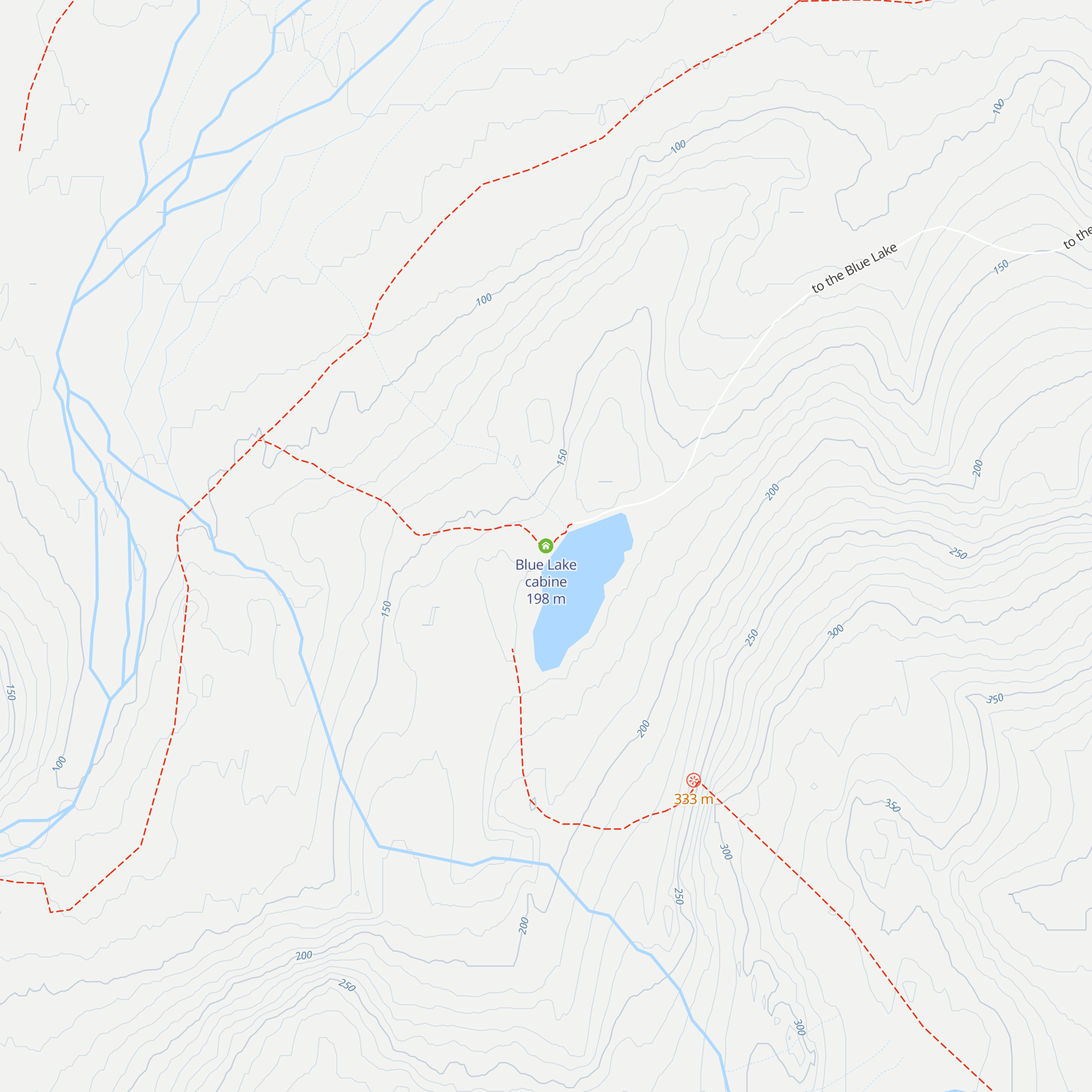 Blue Lake cabine map