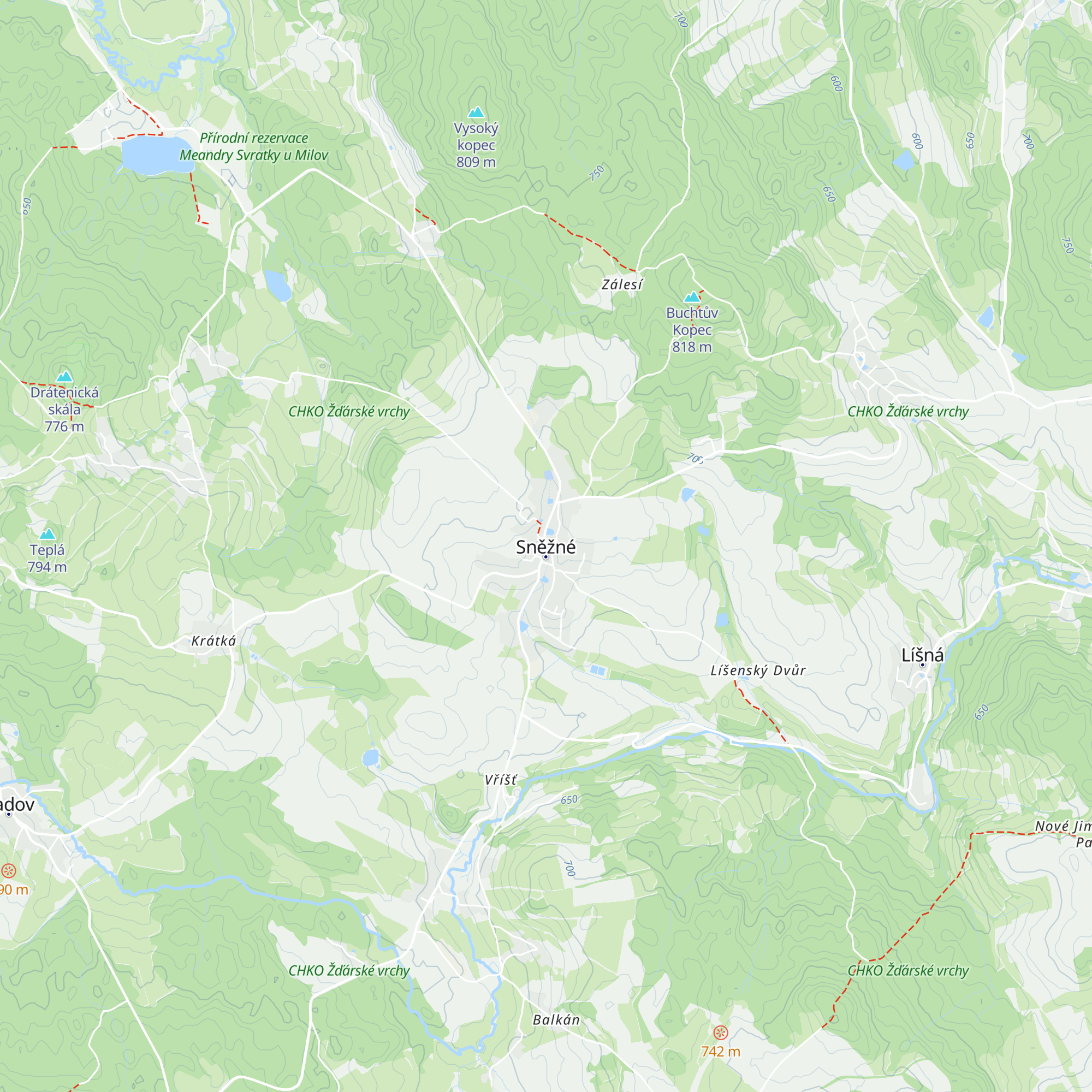 Turistické informační centrum Sněžné map