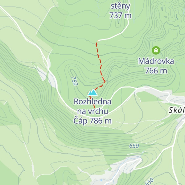 Map of Rozhledna na vrchu Čáp