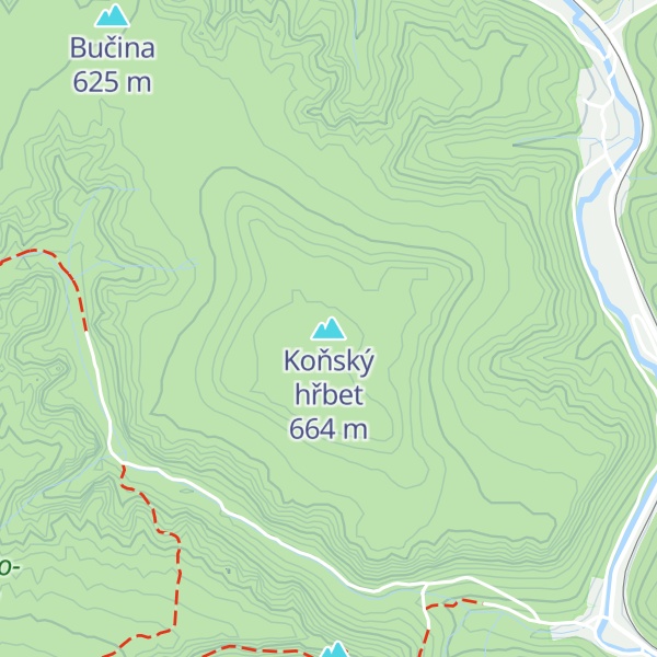 Map of Koňský hřbet