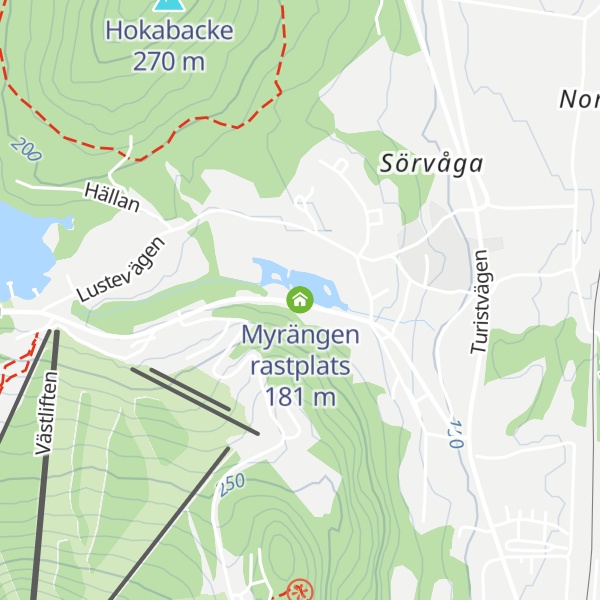Map of Myrängen rastplats