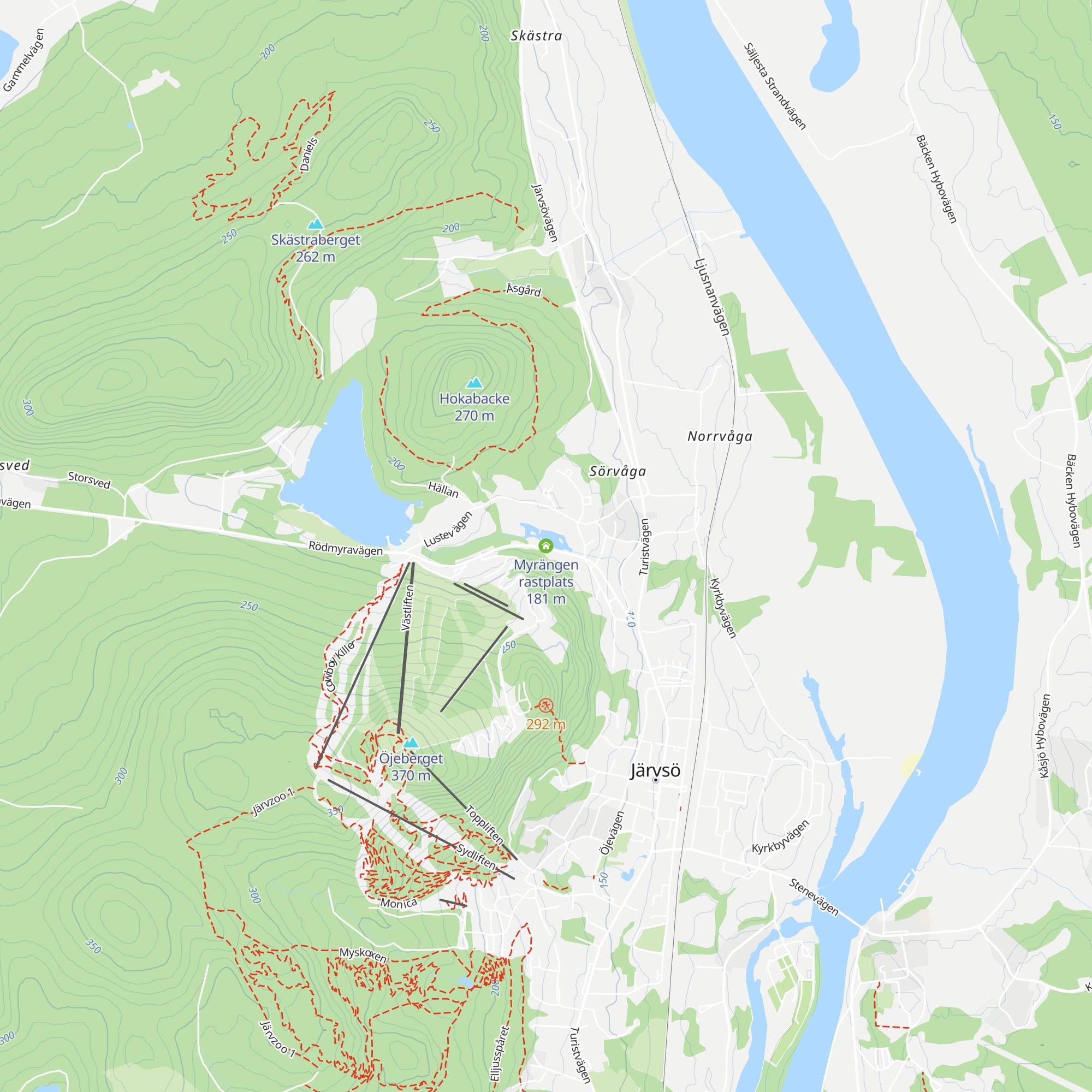 Myrängen rastplats map