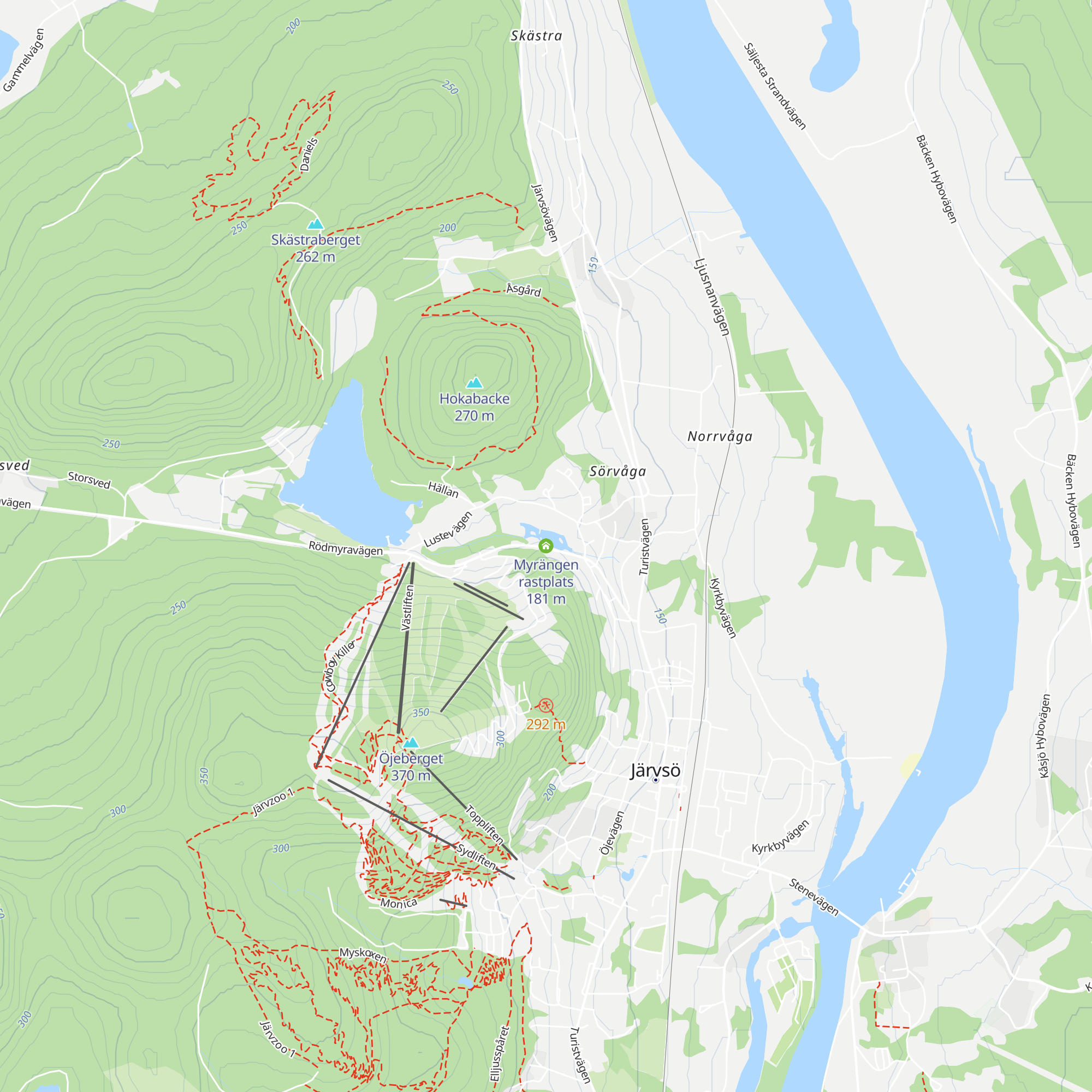 Myrängen rastplats map