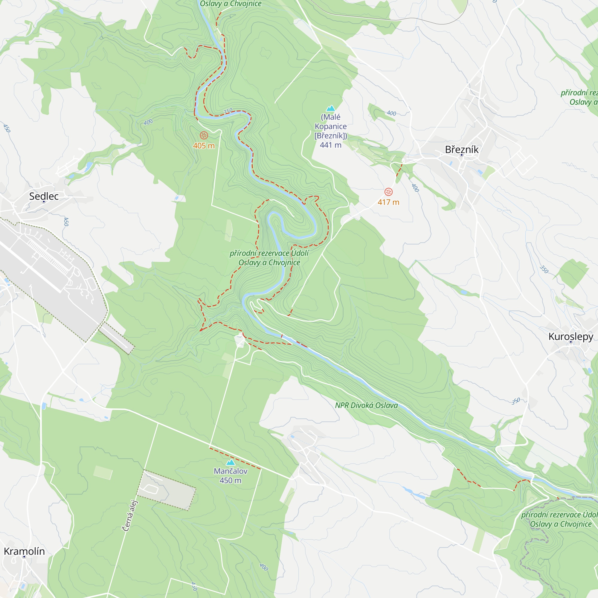 Zelená bouda map