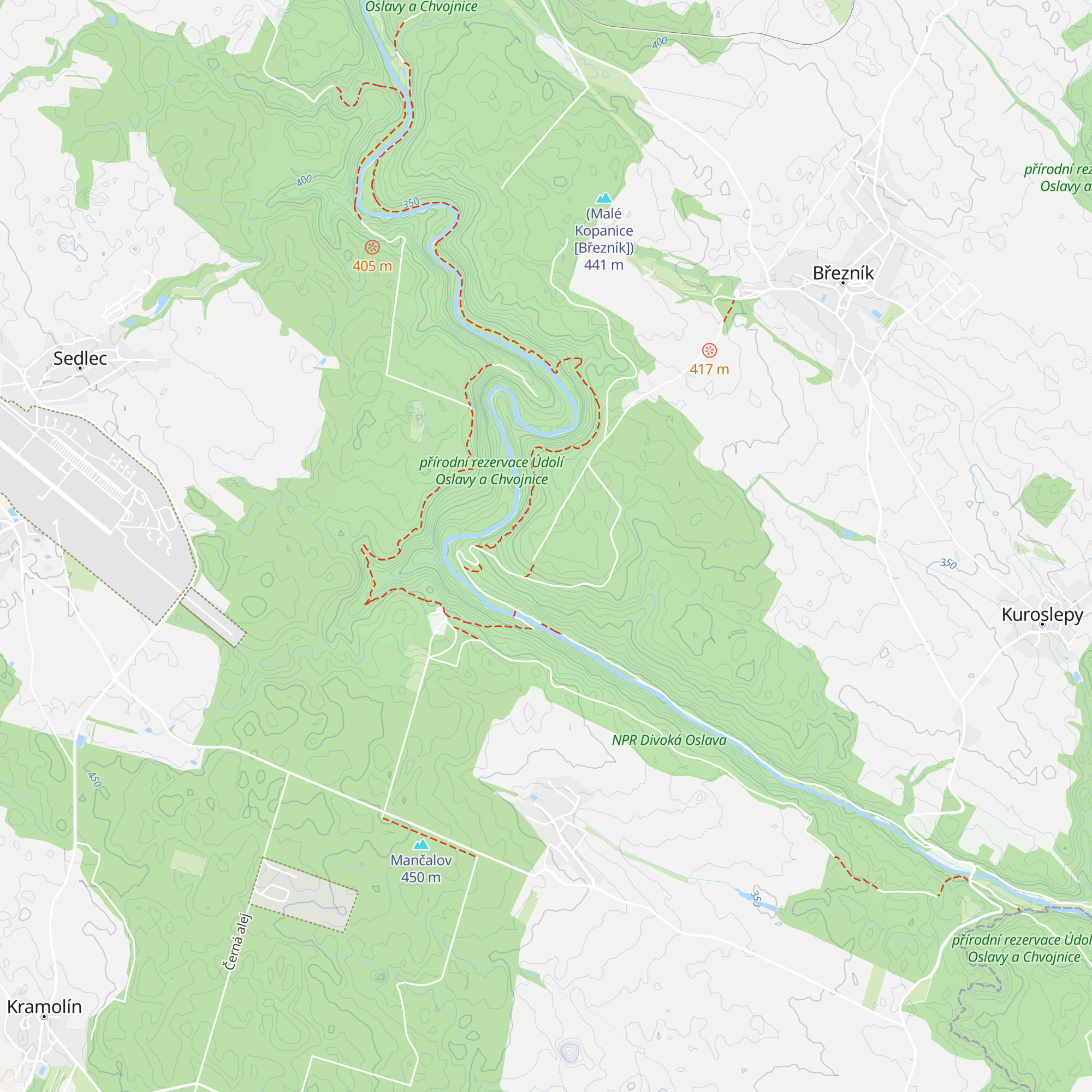 Zelená bouda map