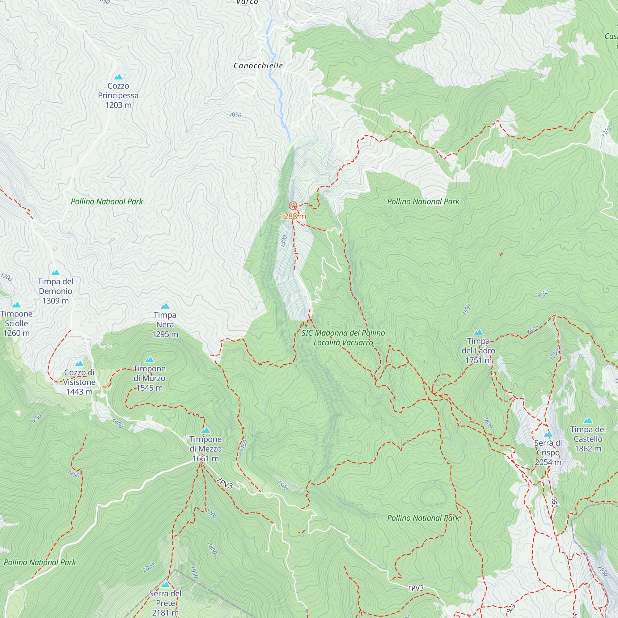 Rifugio Pino Loricato map