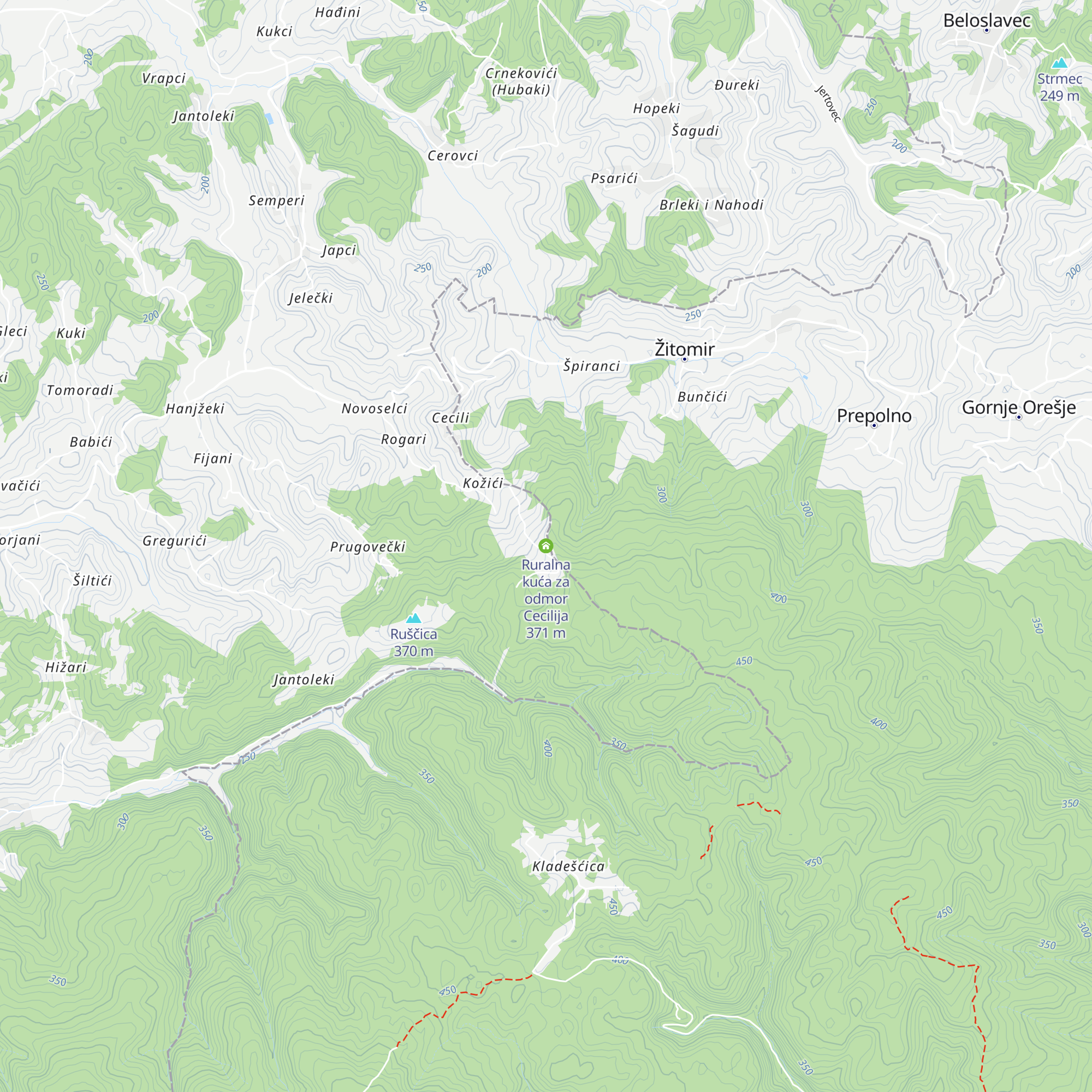 Ruralna kuća za odmor Cecilija map