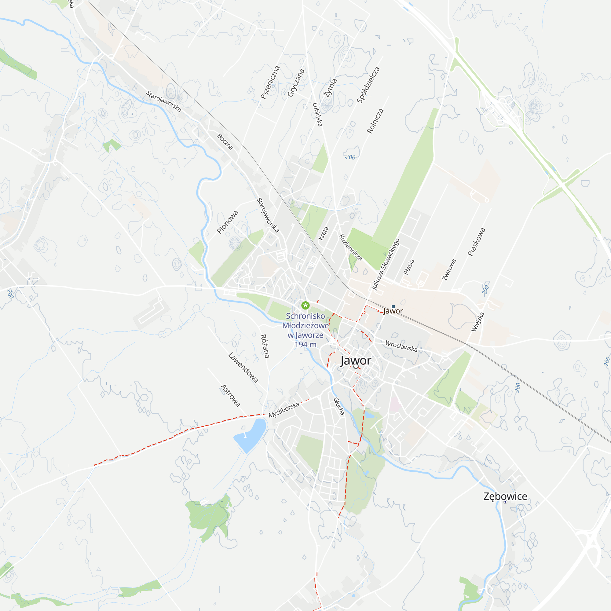 Schronisko Młodzieżowe w Jaworze map