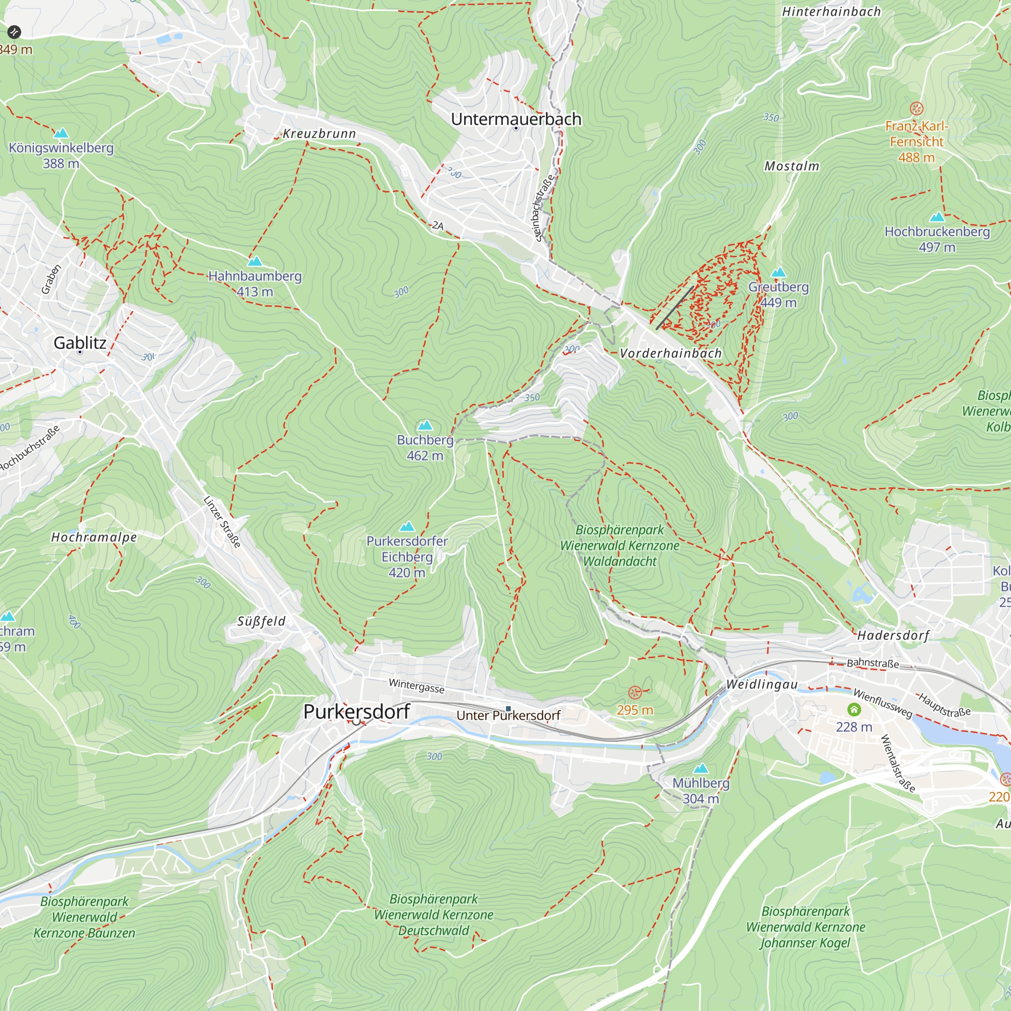 Wienerwaldtunnel, Lüftungsschacht map