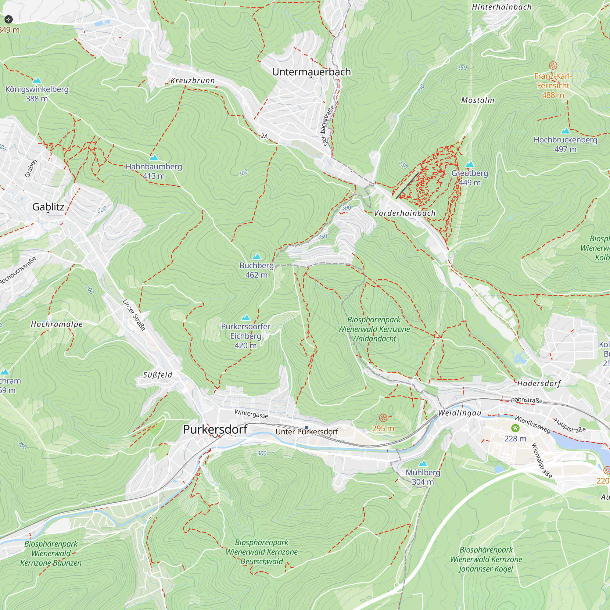 Wienerwaldtunnel, Lüftungsschacht map