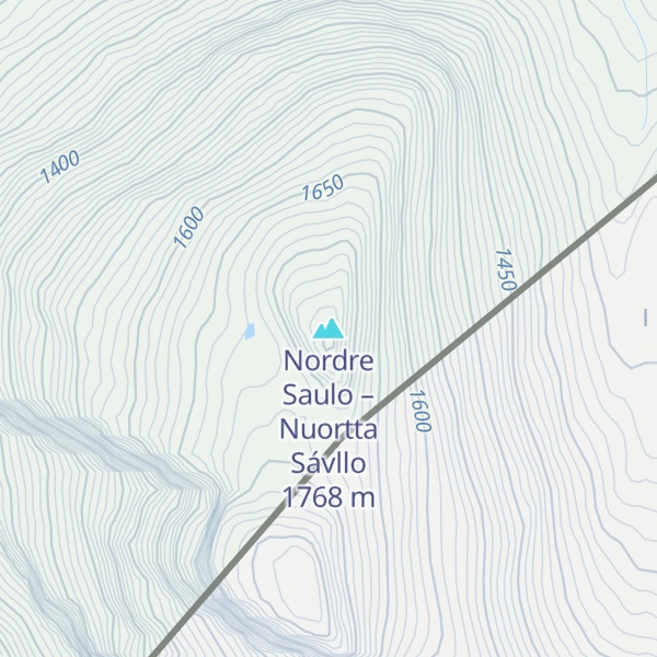 Map of Nordre Saulo – Nuortta Sávllo
