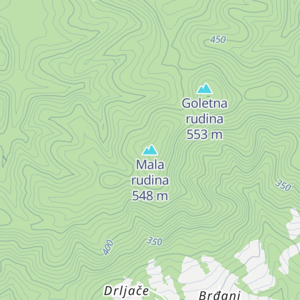 Map of Mala rudina