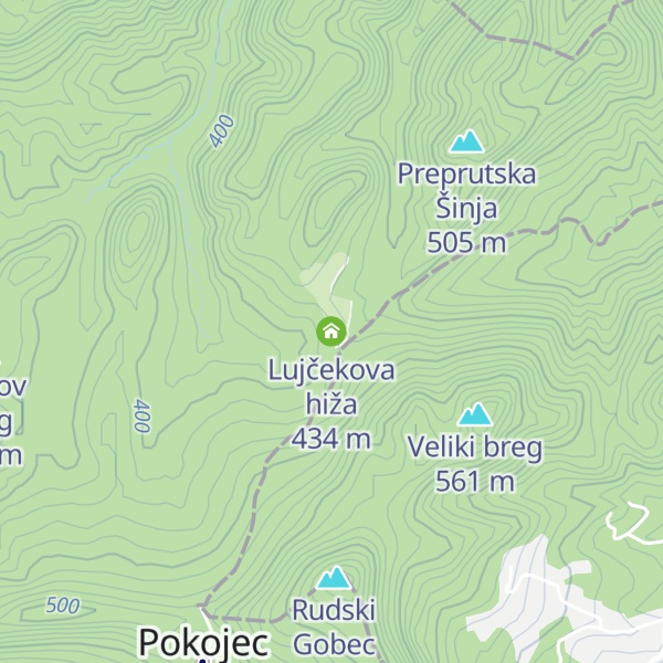 Map of Lujčekova hiža