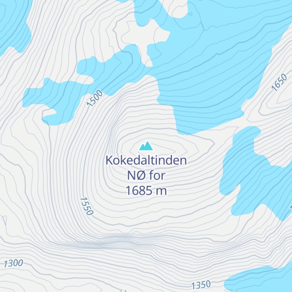Map of Kokedaltinden NØ for
