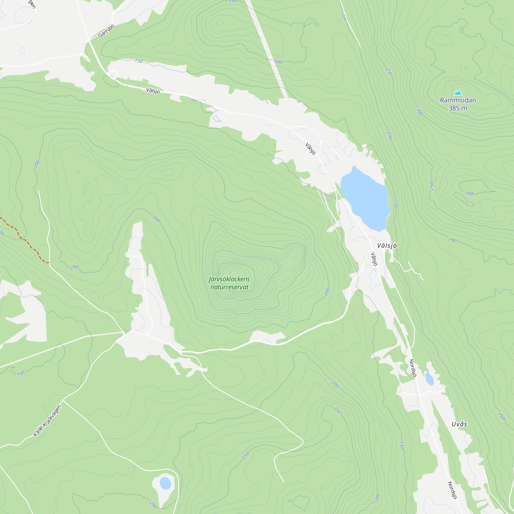 Järvsöklack vindskydd map