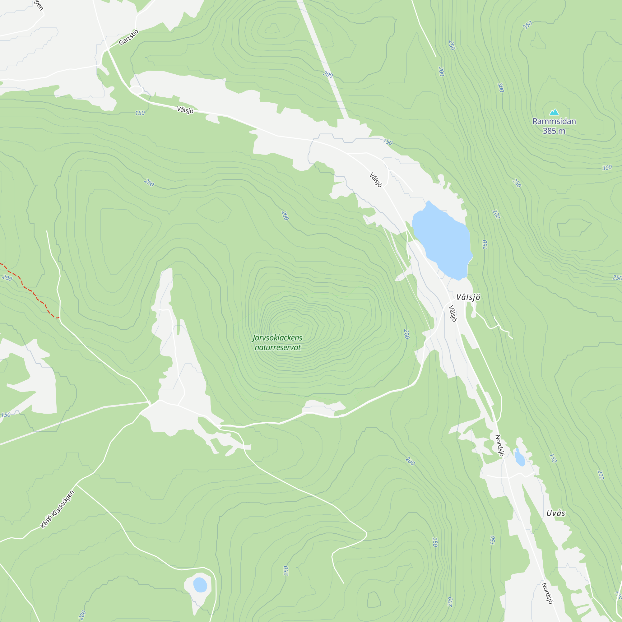 Järvsöklack vindskydd map