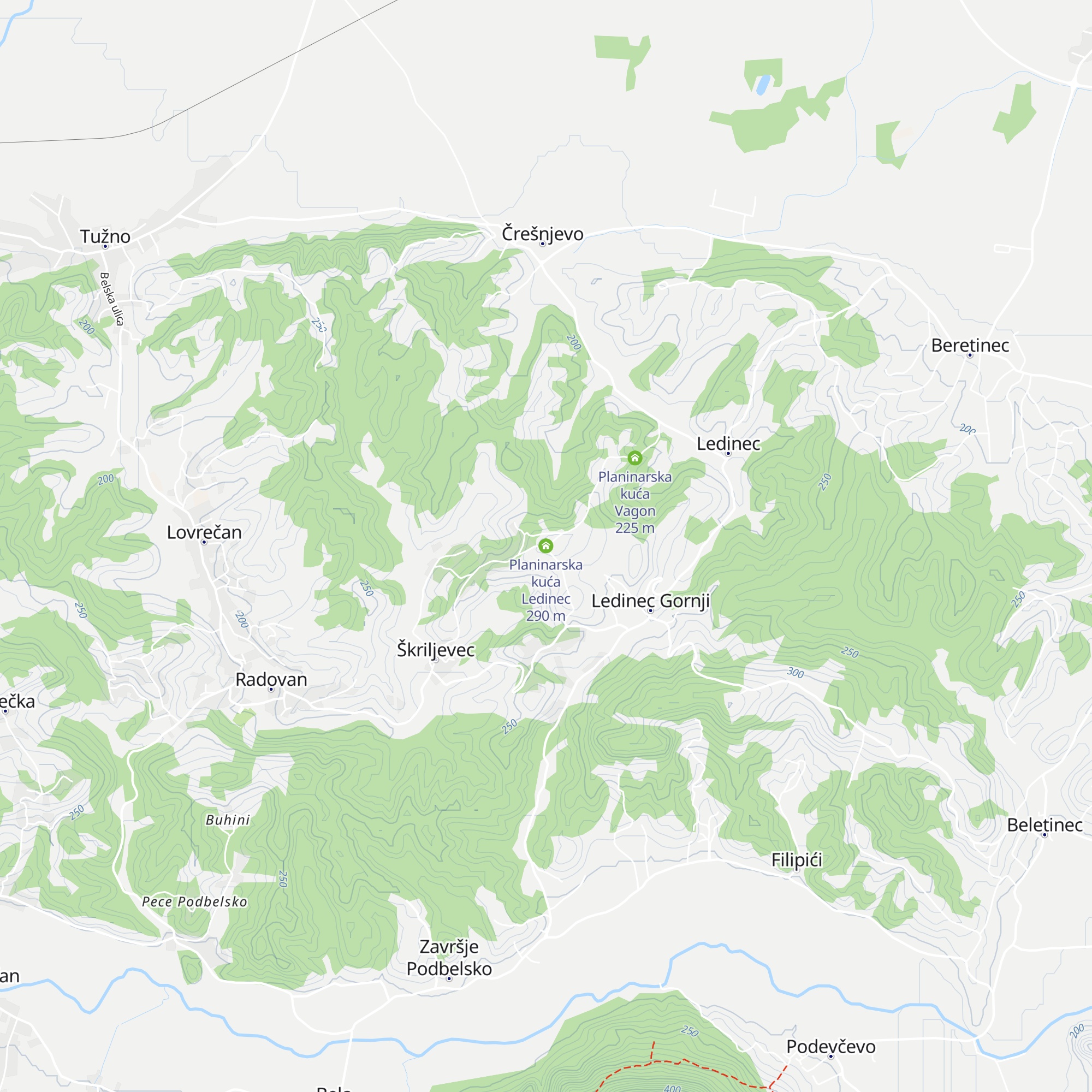 Planinarska kuća Ledinec map