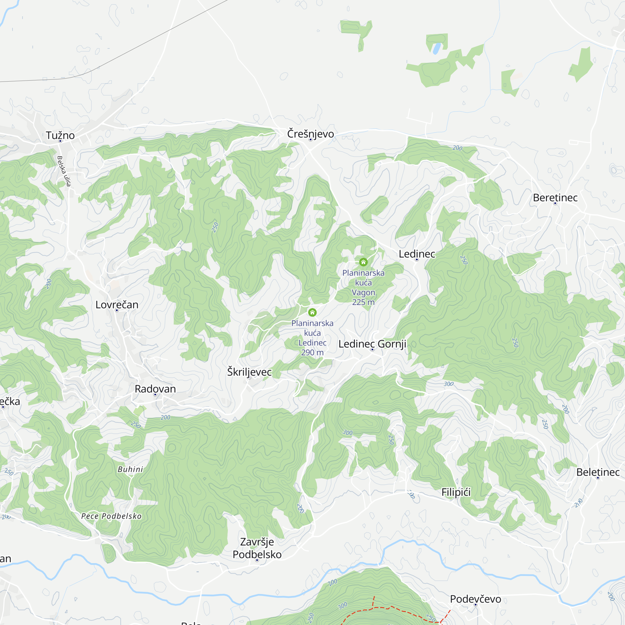 Planinarska kuća Ledinec map