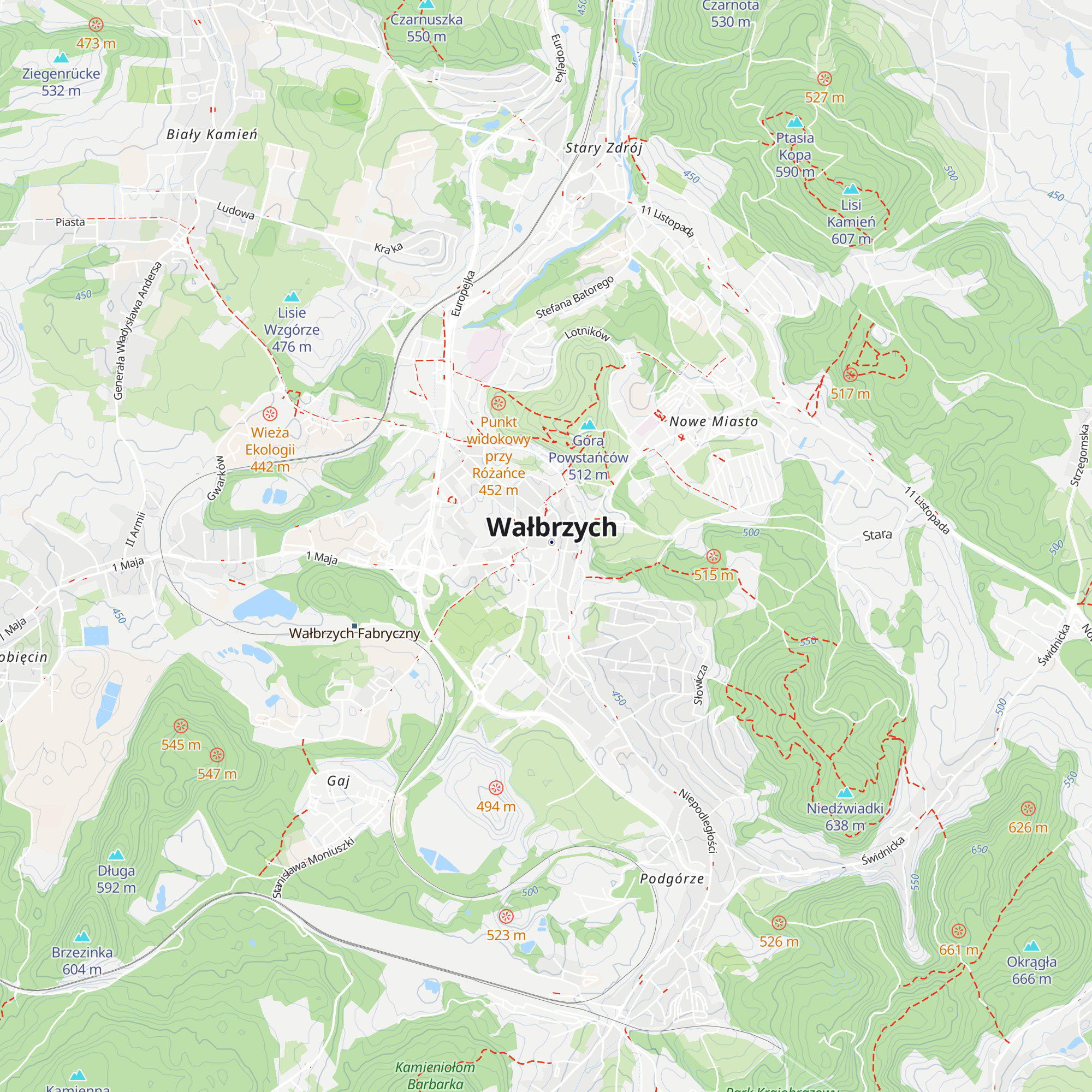 PTTK Odział Ziemii Wałbrzyskiej map