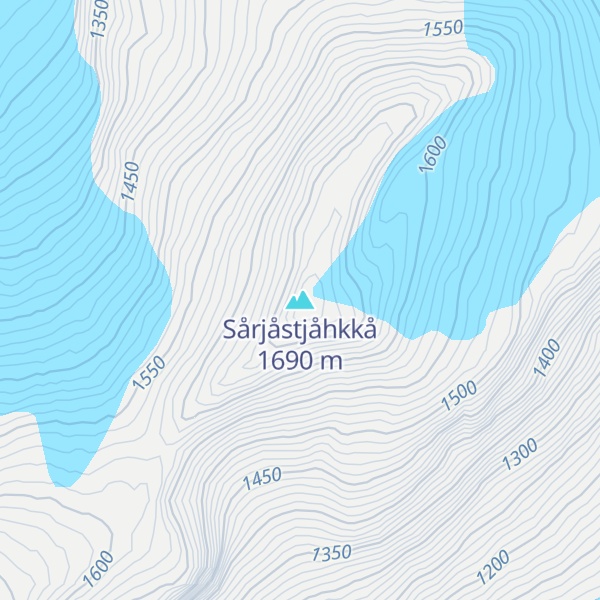 Map of Sårjåstjåhkkå