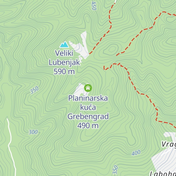 Map of Planinarska kuća Grebengrad