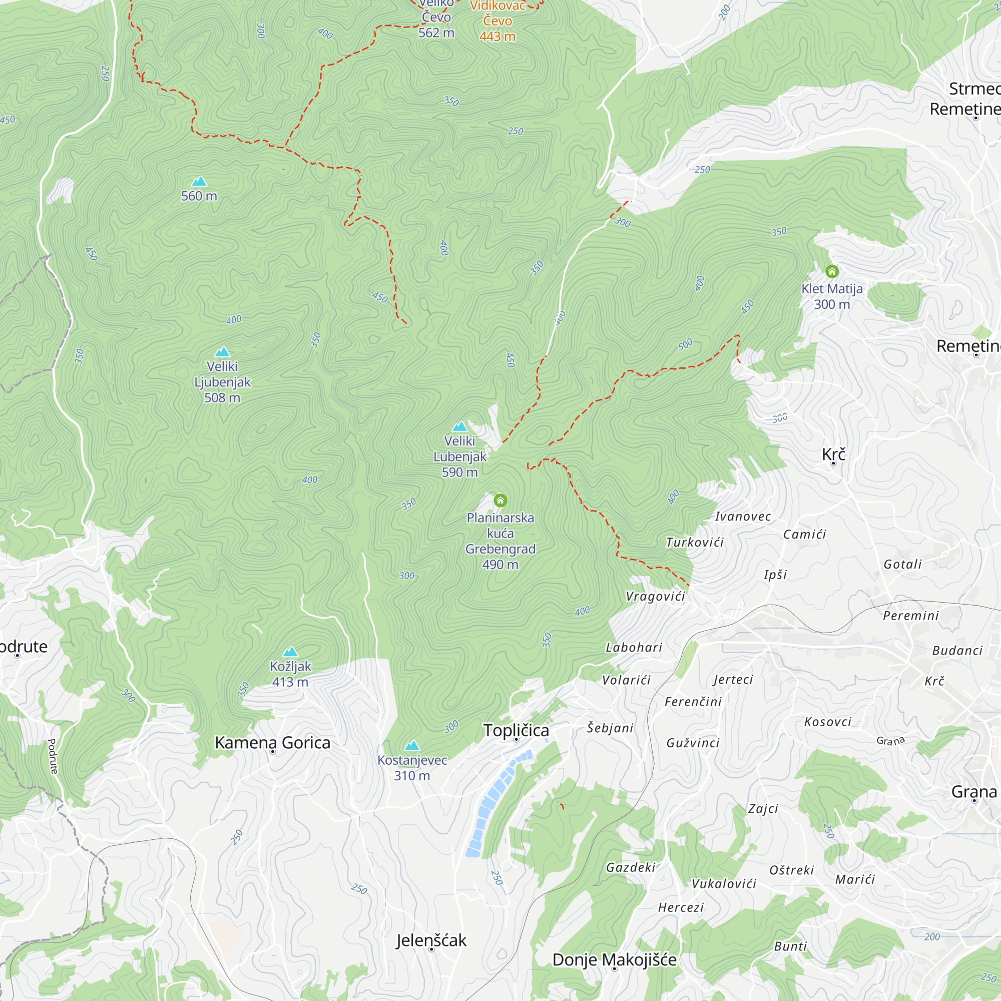 Planinarska kuća Grebengrad map