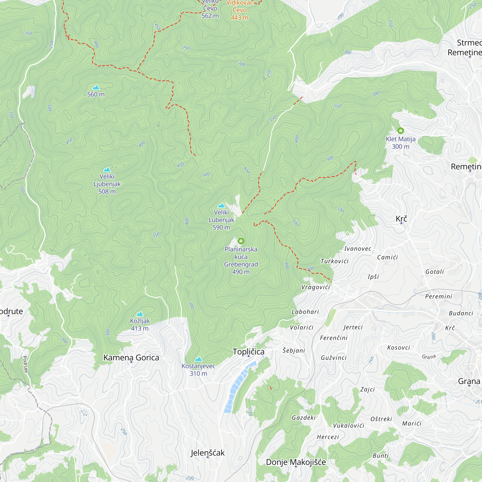 Planinarska kuća Grebengrad map