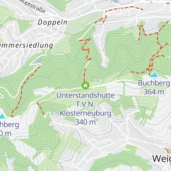 Map of Unterstandshütte T.V.N. Klosterneuburg