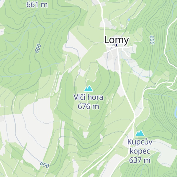 Map of Vlčí hora