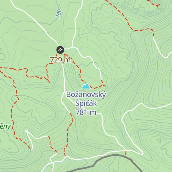 Map of Božanovský Špičák