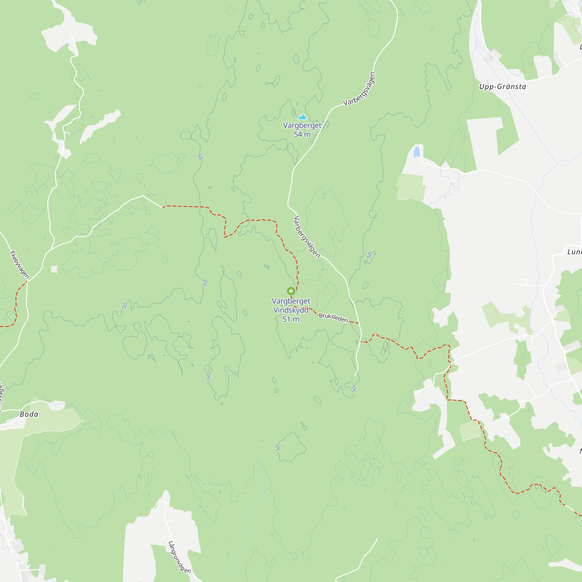 Vargberget Vindskydd map