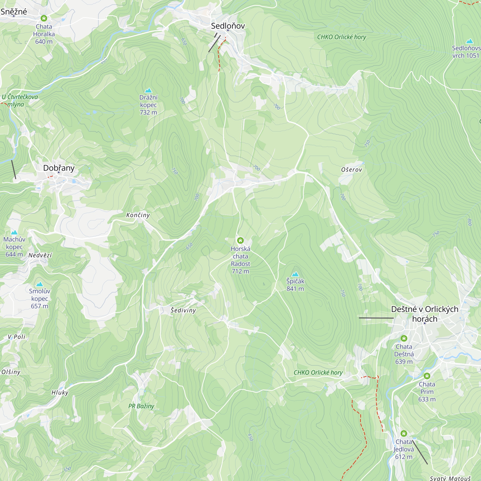 Horská chata Radost map