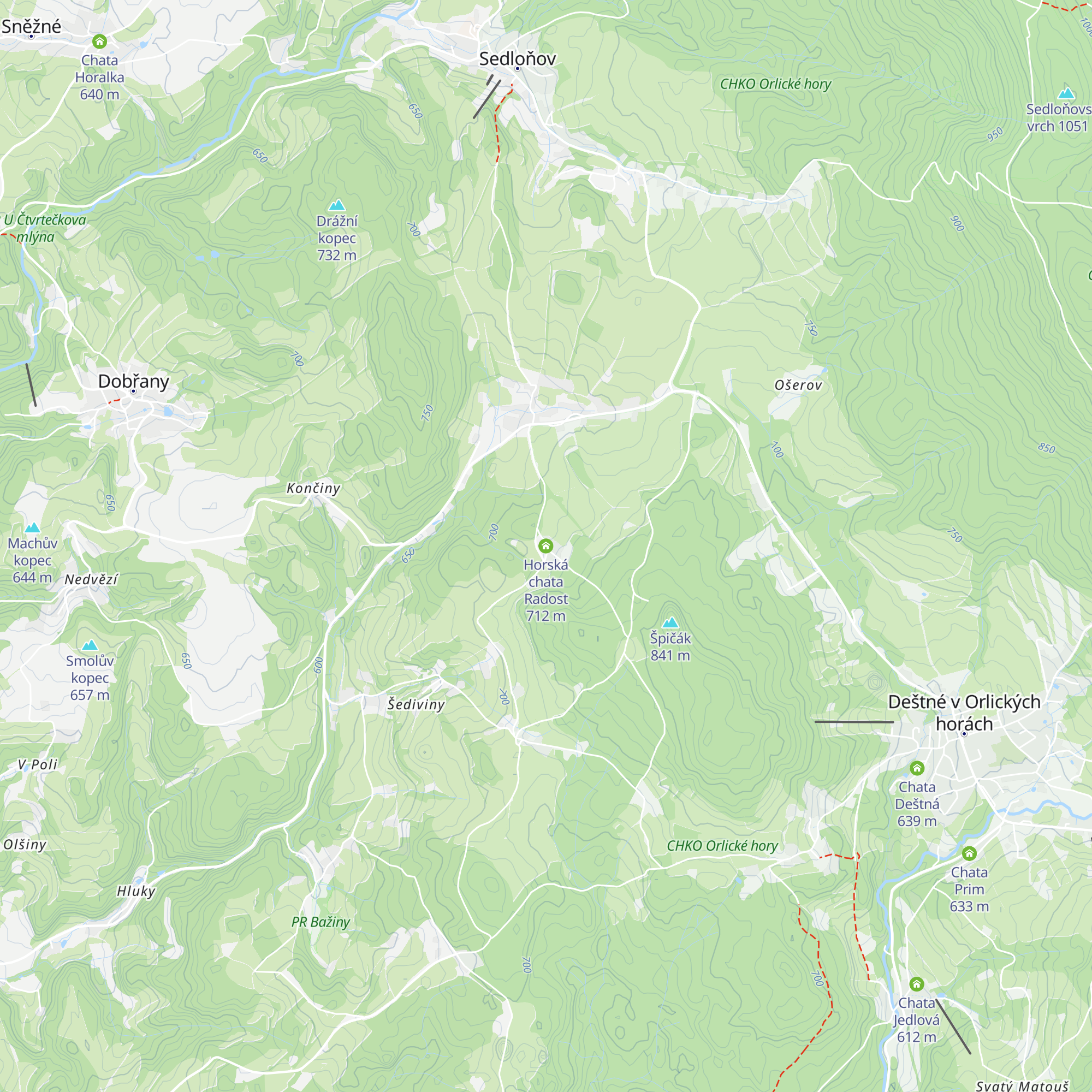 Horská chata Radost map