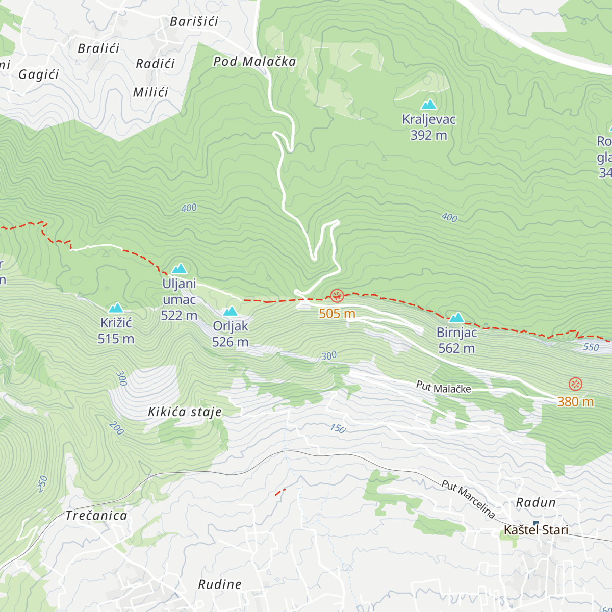 Planinarski dom Malačka map