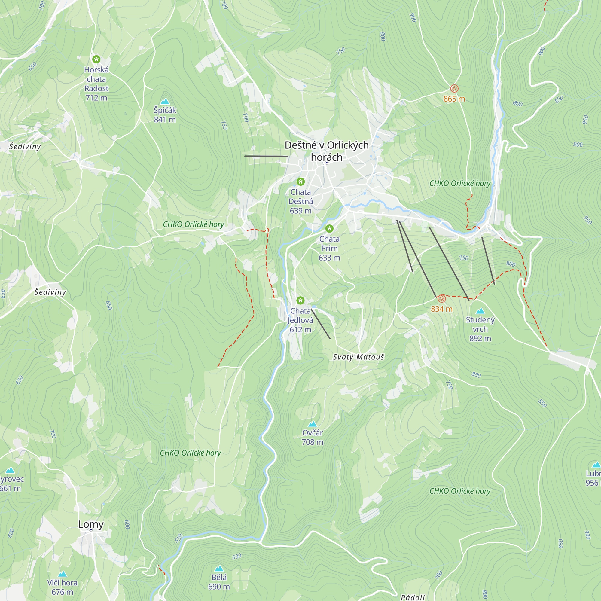Chata Jedlová map