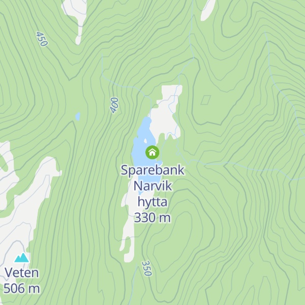 Map of Sparebank Narvik hytta