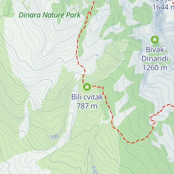 Map of Bili cvitak