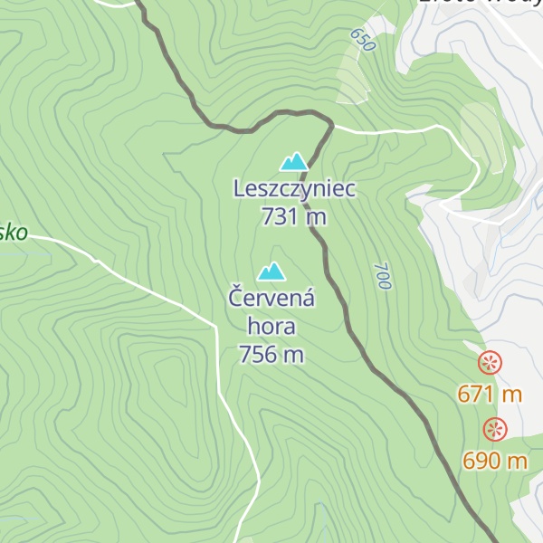 Map of Červená hora