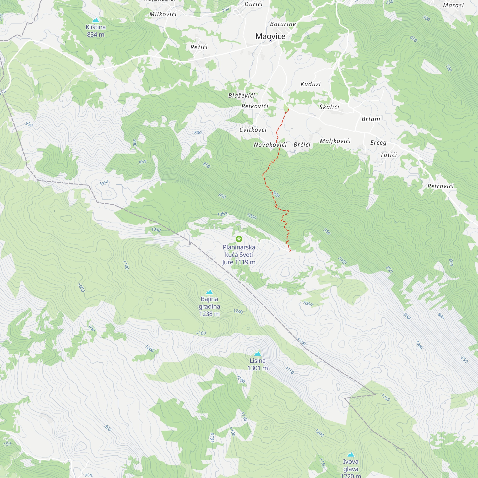 Planinarska kuća Sveti Jure map
