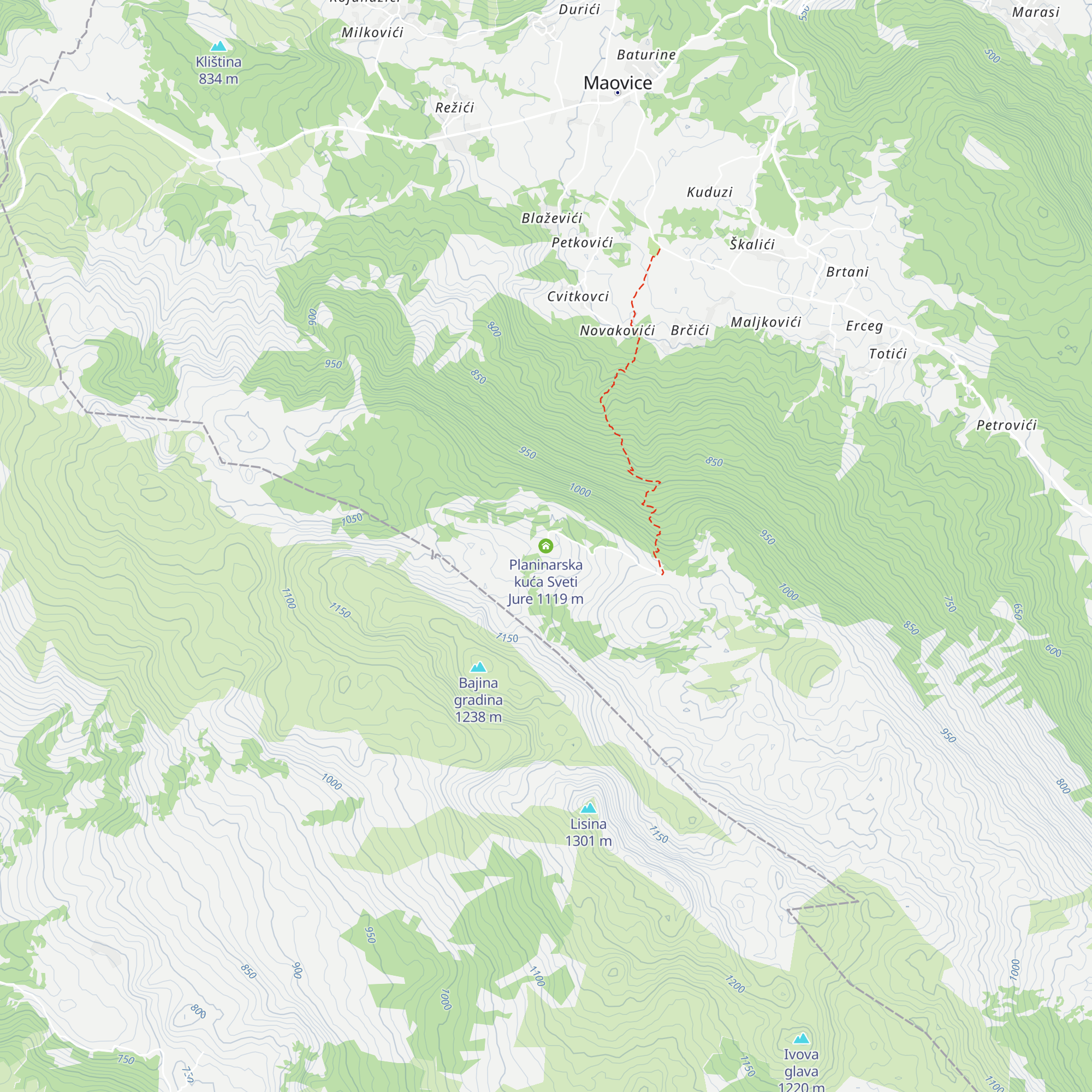Planinarska kuća Sveti Jure map