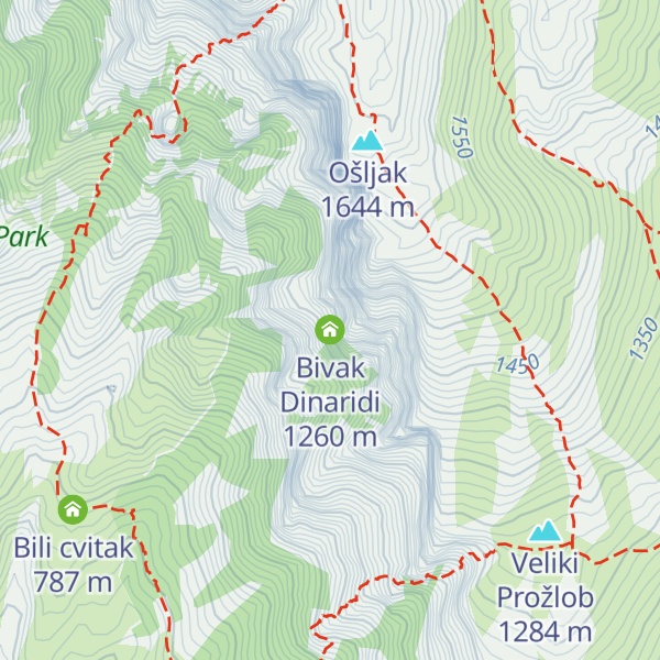 Map of Bivak Dinaridi